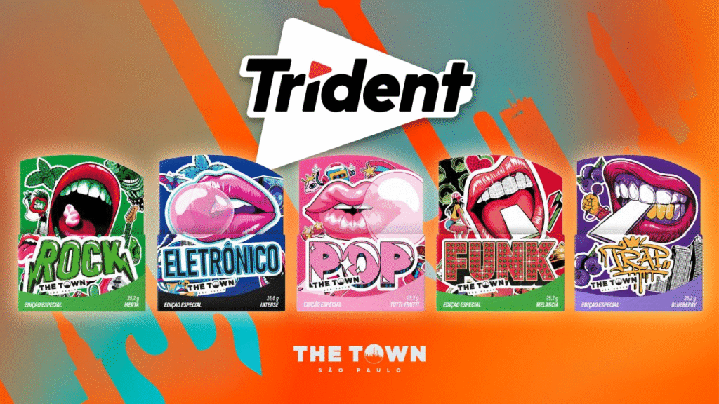 Trident destrava experiências e lança embalagens temáticas no The Town 2025