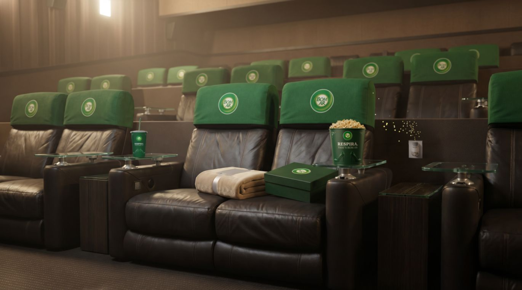 Sala de cinema recebe ambientação sensorial em ação especial de Bom Ar