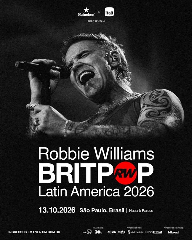 Após 20 anos, Robbie Williams reencontra público brasileiro com a turnê "BRITPOP"
