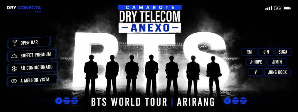 Camarote Dry Telecom prepara experiência próxima ao palco para três noites no MorumBis