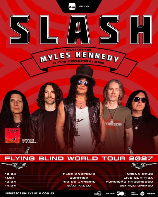 Slash e Myles Kennedy retornam ao Brasil com shows em quatro cidades