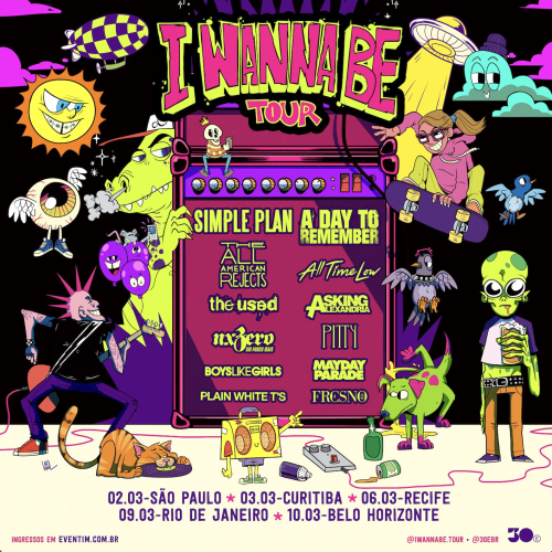 I Wanna Be Tour anuncia line-up com Simple Plan, Asking Alexandria, Pitty e muito mais